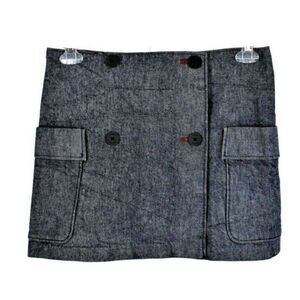Tommy Hilfiger Mini Skirt Denim Wrap VINTAGE Y2K Button Front Flap Pockets SZ 6